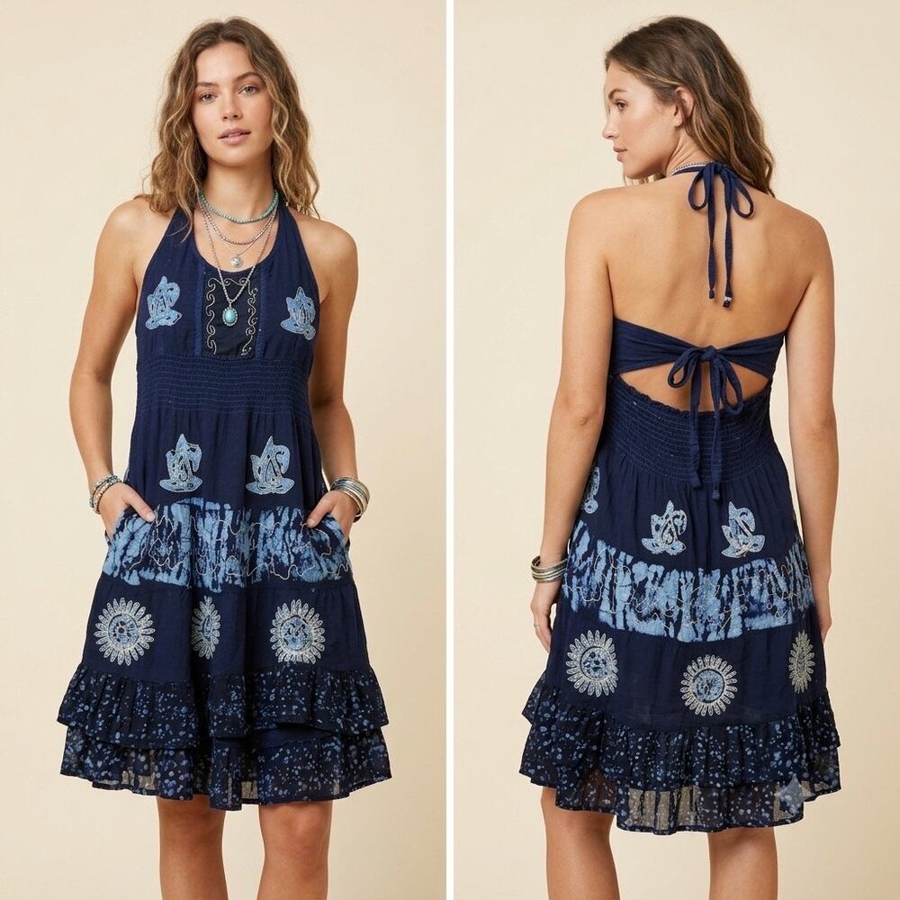 072-Fashion Terminal Halter Dress One Size / PTP 15